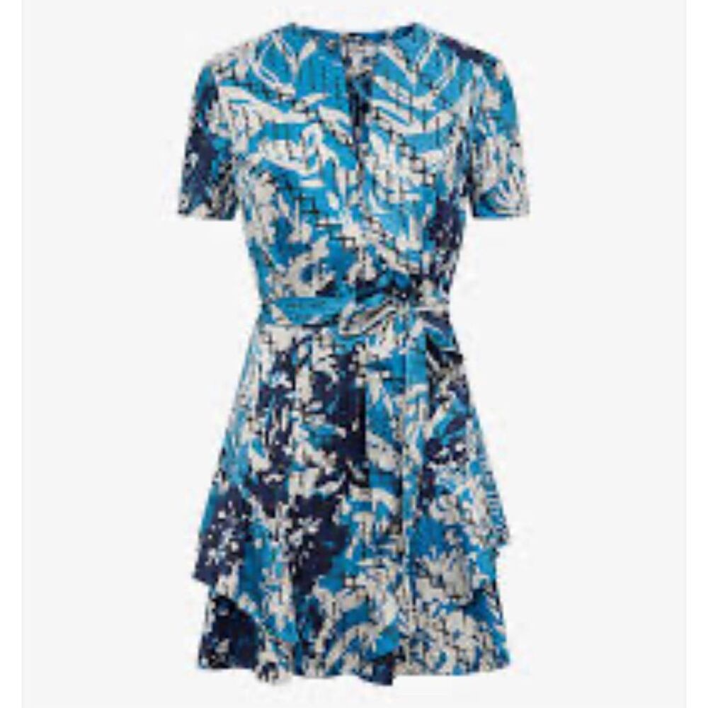 NWT Reiss Post Ditsy Print Belted Mini Dress